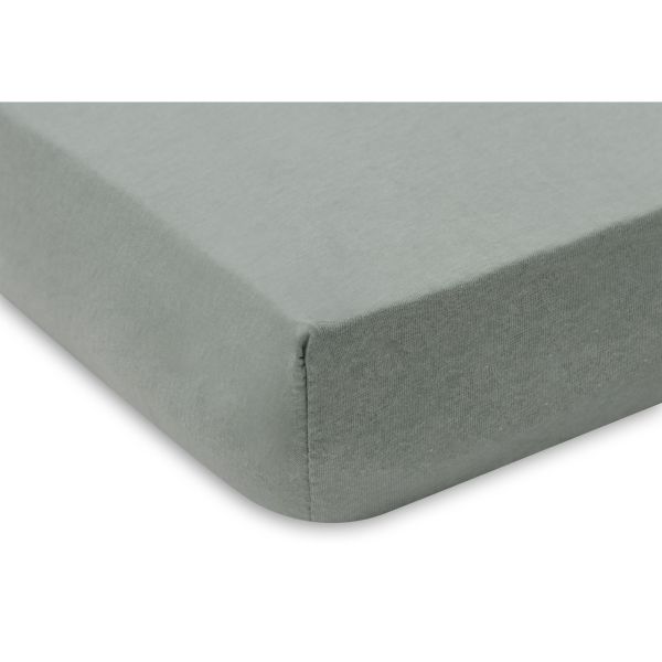 Lot de 2 draps housses 60x120 cm Jersey Sea Green et Ivory