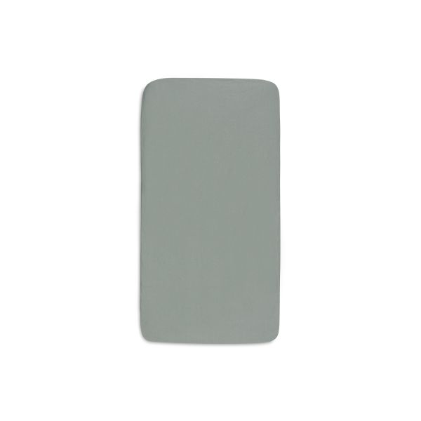 Lot de 2 draps housses 60x120 cm Jersey Sea Green et Ivory