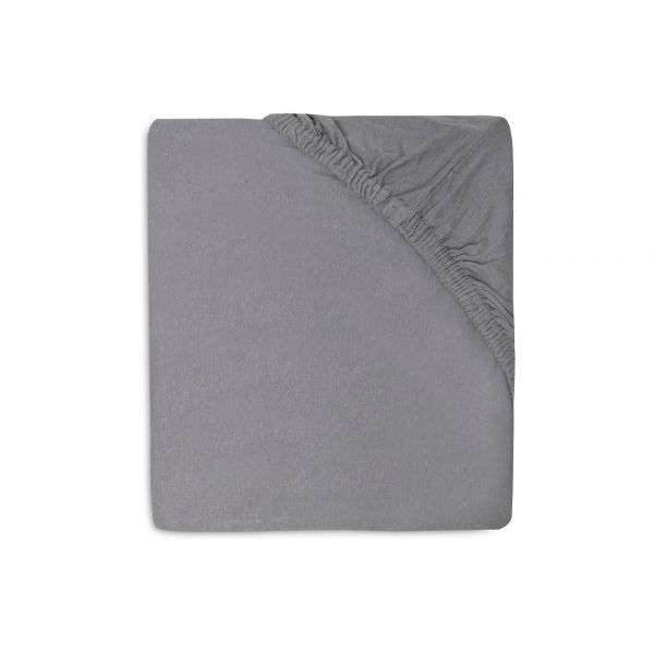Lot de 2 draps housses 60x120 cm en Jersey Soft Grey et Storm Grey