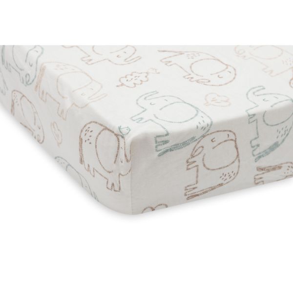 Drap housse 70x140 cm Jersey Elephant Tales