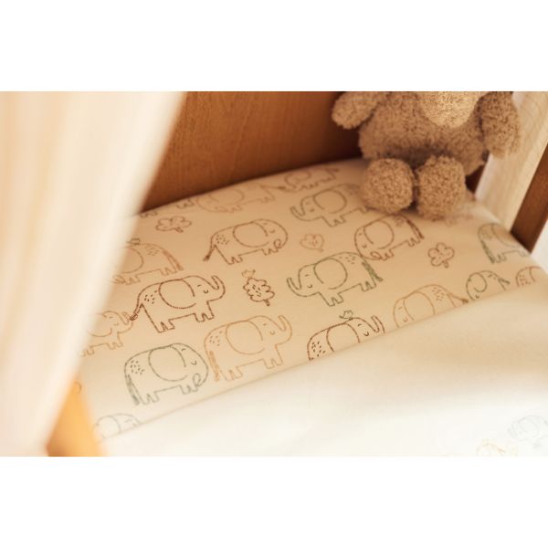 Drap housse 70x140 cm Jersey Elephant Tales