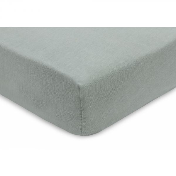 Lot de 2 draps housses 70x140 cm Jersey Sea Green et Biscuit