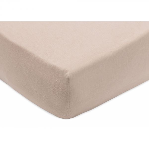 Lot de 2 draps housses 70x140 cm Jersey Wild Rose et Biscuit