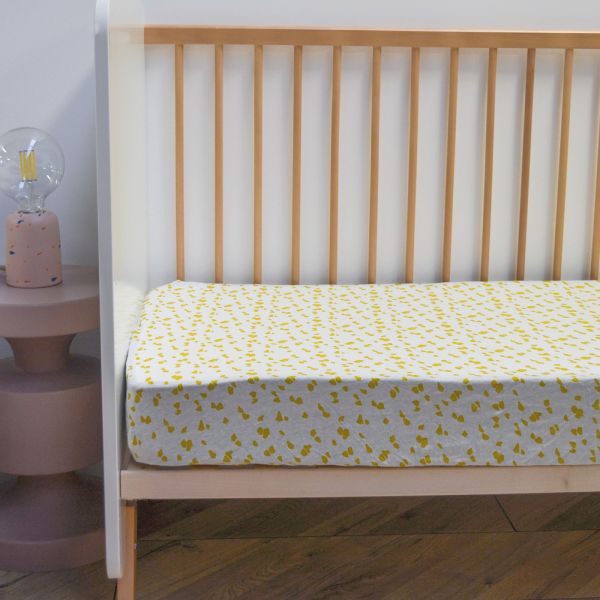 Drap housse jersey 60 x120 cm Honey Moon - Savane