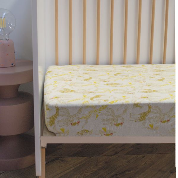 Drap housse jersey imprimé 70x140 cm Honey Moon