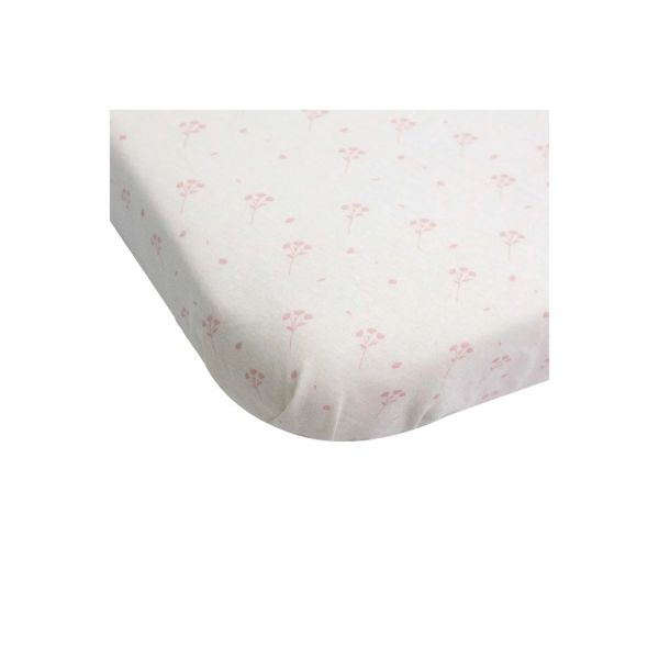 Lot de 2 draps housse berceau Fleurs roses 50 x 83 cm