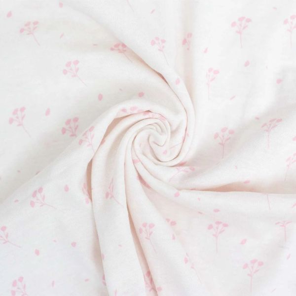 Lot de 2 draps housse berceau Fleurs roses 50 x 83 cm