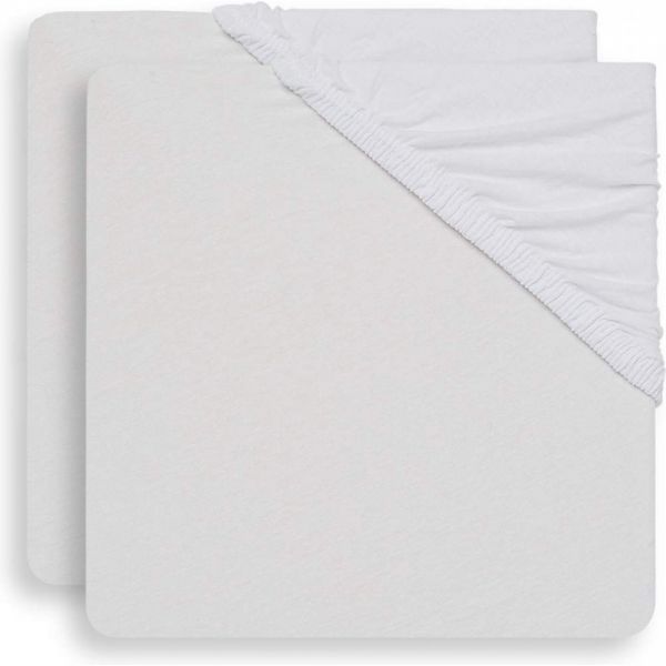 Lot de 2 drap housse molleton 60 x 120 cm white