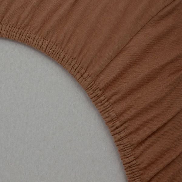 Drap housse Noix de pécan 60x120 cm Jersey