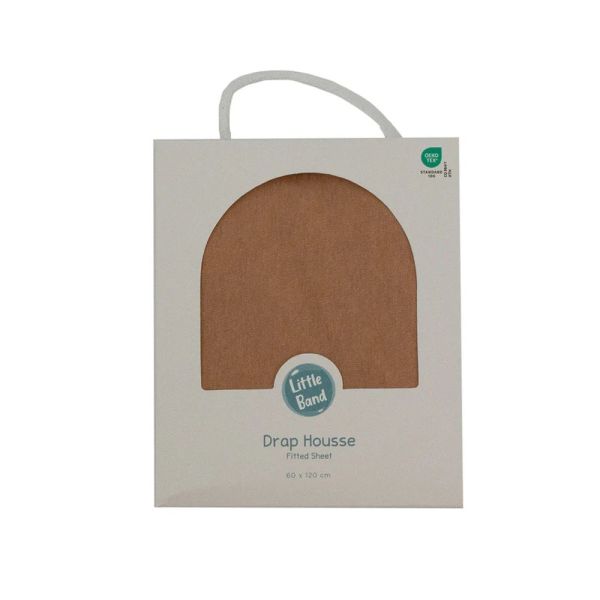 Drap housse Noix de pécan 60x120 cm Jersey