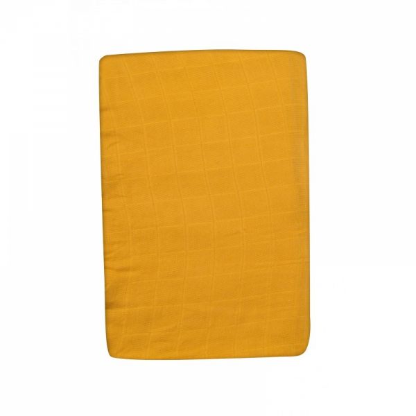 Drap housse lit bébé 70 x 140 cm Le Voyage d'Olga - Ocre