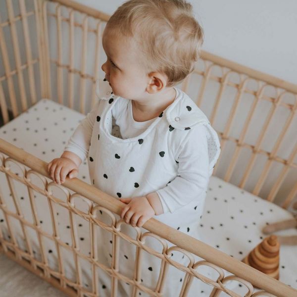 Drap housse 60x120 cm Olivia Panda naturel