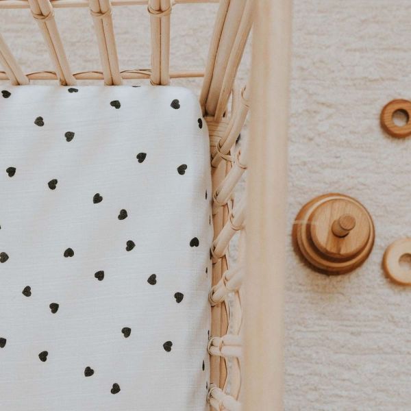 Drap housse 60x120 cm Olivia Panda naturel