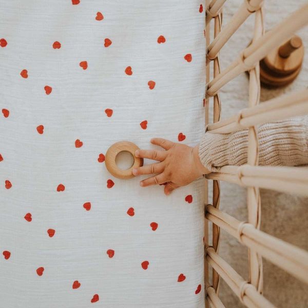 Drap housse 60x120 cm Olivia Panda naturel