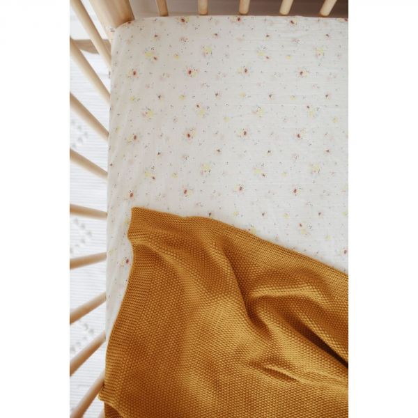 Drap housse 70x140 cm Olivia Pomme jaune