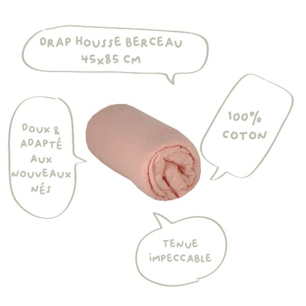 Drap housse 45x85 cm - Rose