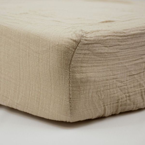 Drap housse Taupe 60 x 120 cm Double gaze