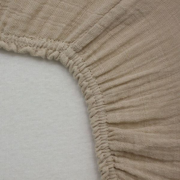 Drap housse Taupe 70 x 140 cm Double gaze