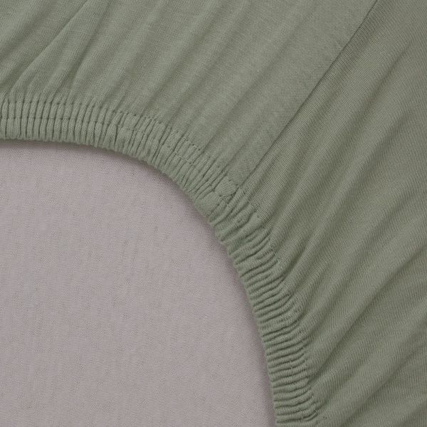 Drap housse Vert Mousse 60x120 cm Jersey