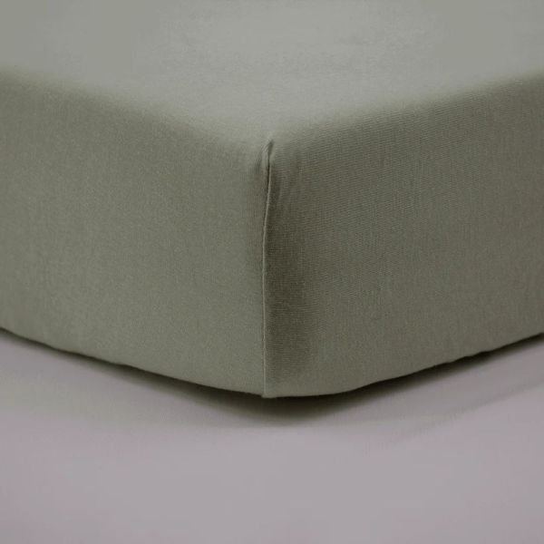 Drap housse Vert mousse 70x140 cm Jersey