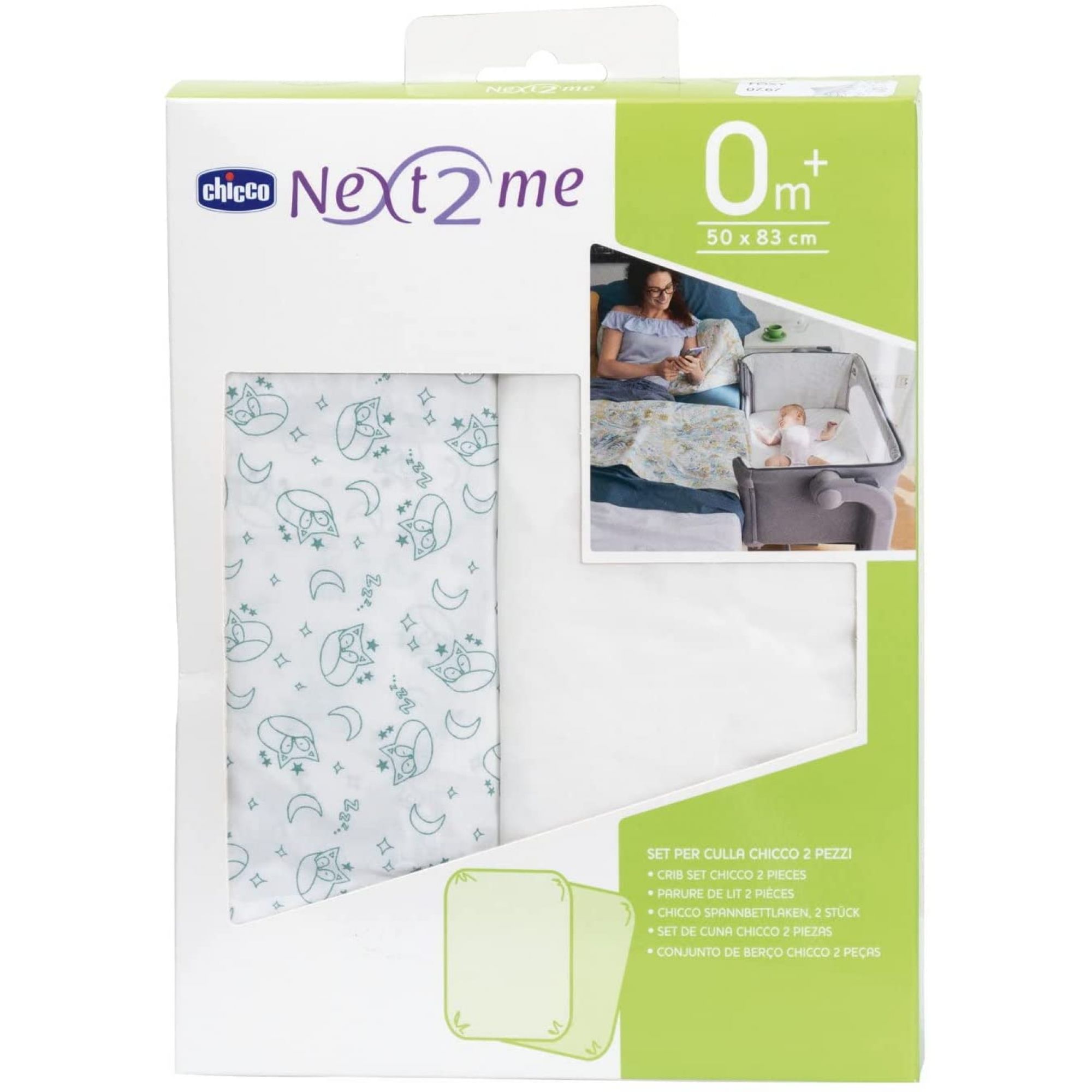 Lot de drap housse pour lit cododo Chicco next2me - Chicco