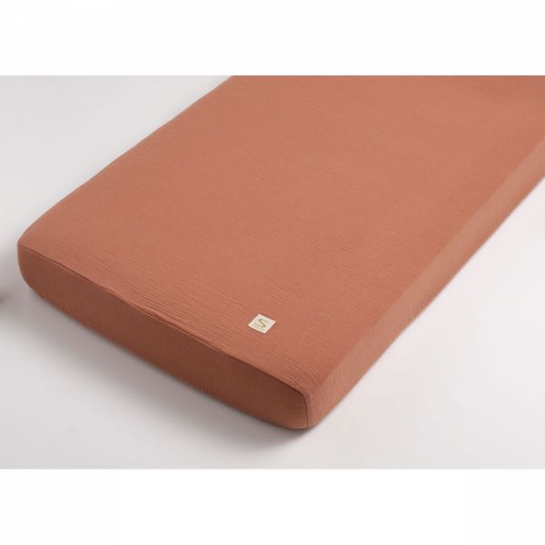 Drap housse uni terracotta