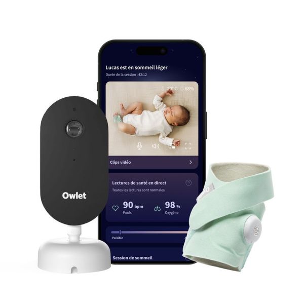 Pack chaussette connectée Dream Sock Menthe + caméra bébé Dream Sight