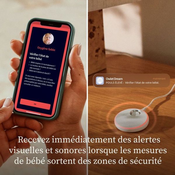 Pack chaussette connectée Dream Sock Menthe + caméra bébé Dream Sight