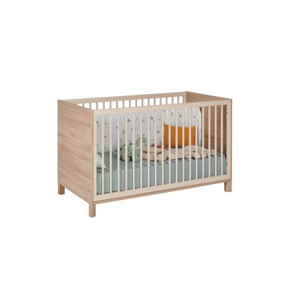 Chambre duo lit bébé évolutif 70x140 cm + commode Calypso