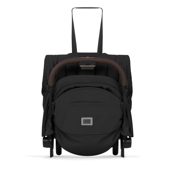 Poussette duo compacte Coya 2 avec nacelle pliable châssis Rosegold Sepia Black