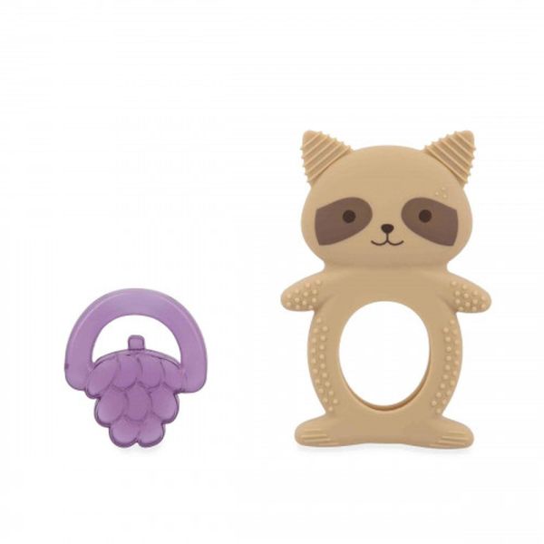 Lot de 2 anneaux de dentition et réfrigérant Raton laveur