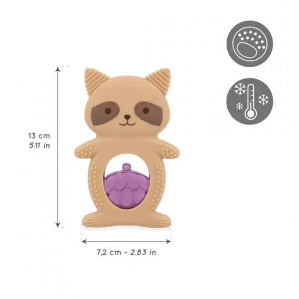 Lot de 2 anneaux de dentition et réfrigérant Raton laveur