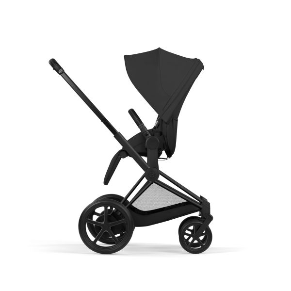 Poussette duo électrique e-Priam 3 avec nacelle pliable châssis Matt Black Sepia Black