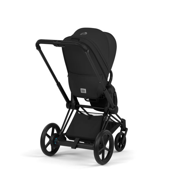 Poussette duo électrique e-Priam 3 avec nacelle pliable châssis Matt Black Sepia Black
