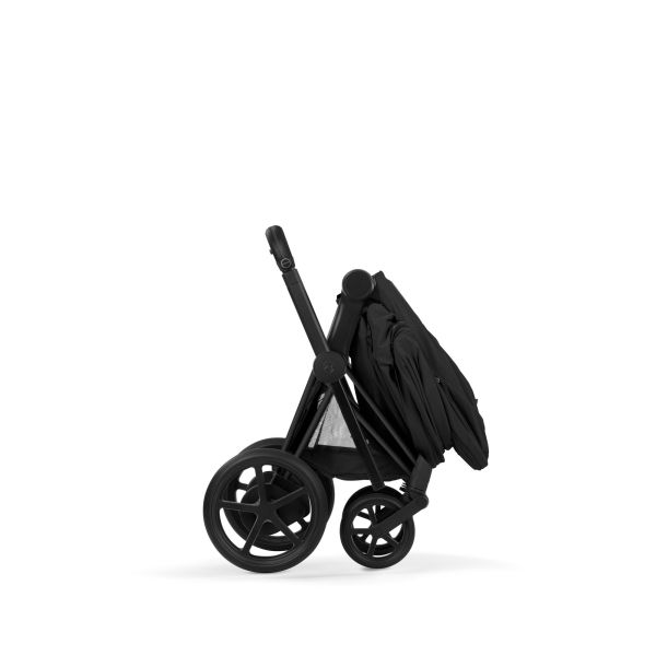 Poussette duo électrique e-Priam 3 avec nacelle pliable châssis Matt Black Sepia Black