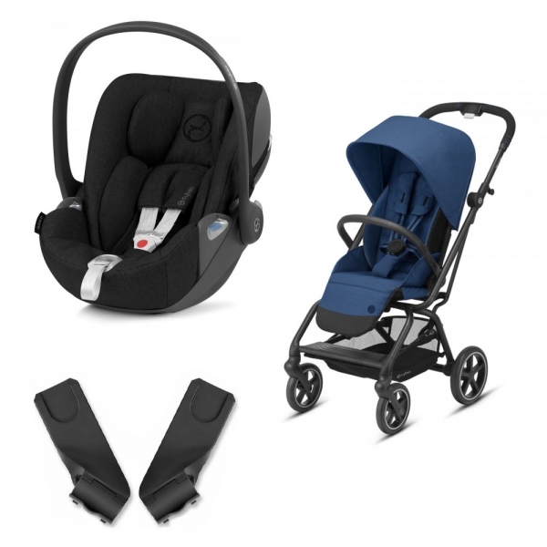 Pack duo poussette Eezy S Twist+ 2 + siège auto Cloud Z i-Size - châssis black siège navy blue 2020