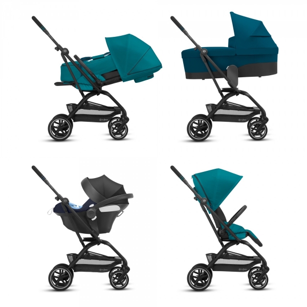 Pack duo poussette Eezy S Twist+ 2 + siège auto Cloud Z i-Size - châssis black siège navy blue 2020