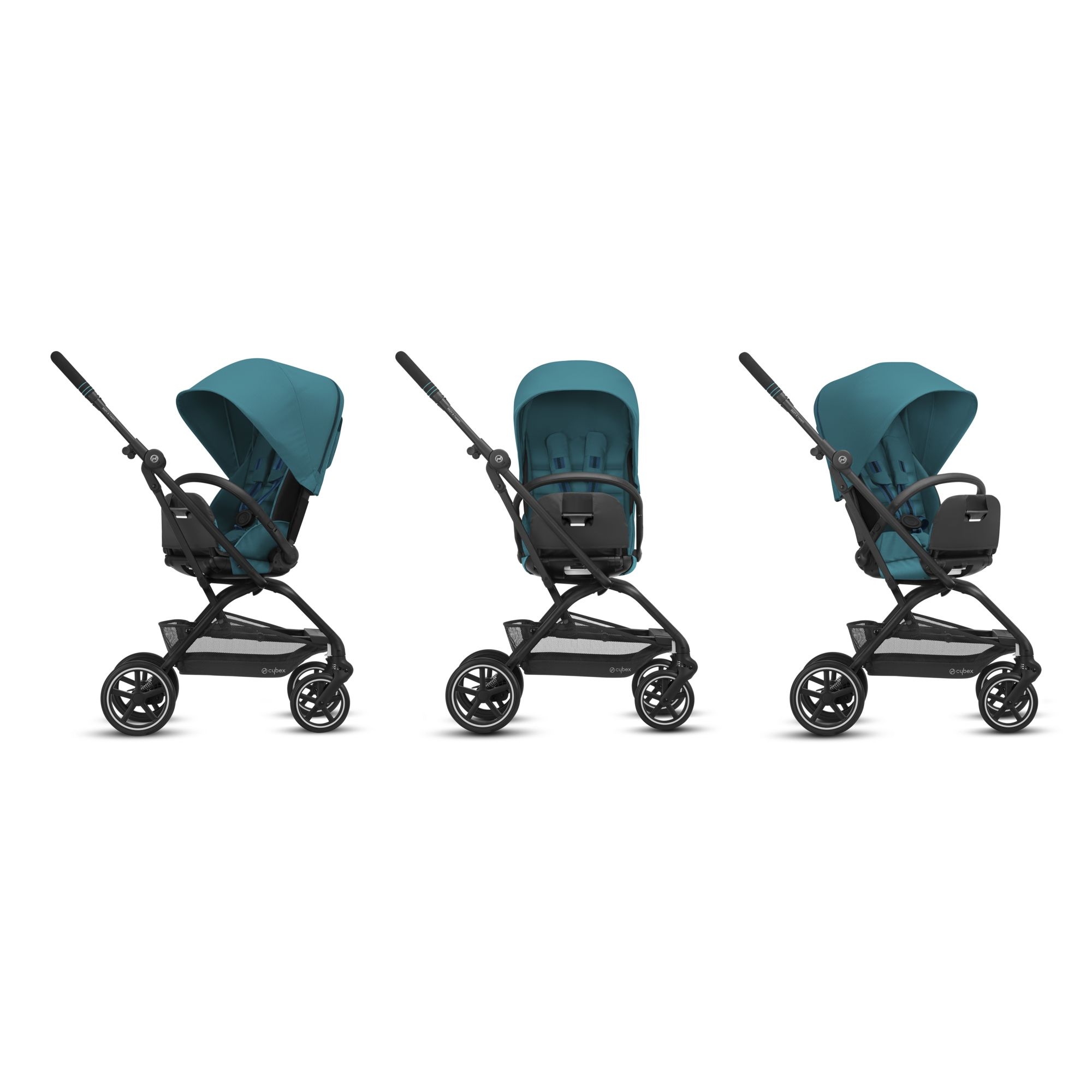 Cybex Gold Pack Duo Poussette Eezy S Twist 2 Nacelle Cocoon S Chassis Black Siege Soho Grey Made In Bebe