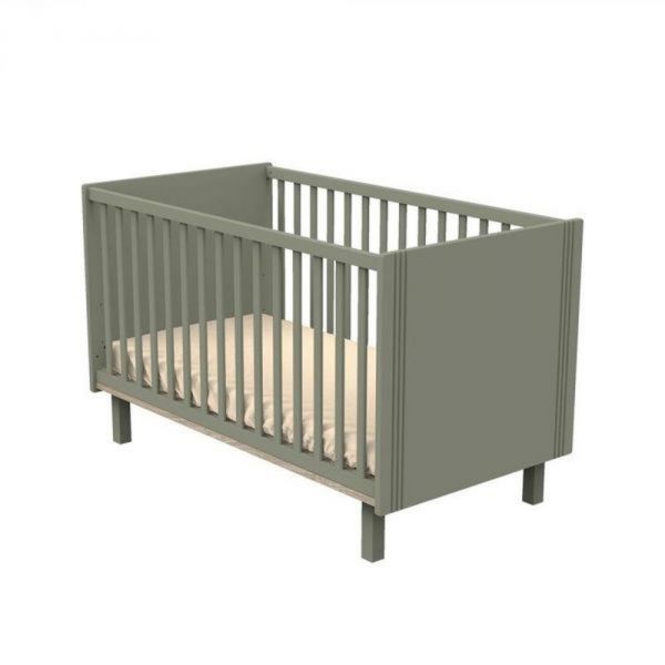 Chambre duo lit évolutif bébé Little Big Bed 70x140 cm + commode 1 tiroir 2 portes Eleonore Kaki