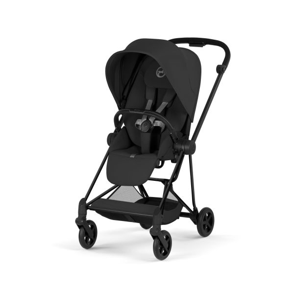 Poussette duo compacte Mios 4 avec nacelle pliable châssis Matt Black Sepia Black