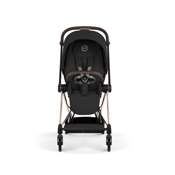 Poussette duo compacte Mios 4 avec nacelle pliable châssis Rosegold Sepia Black
