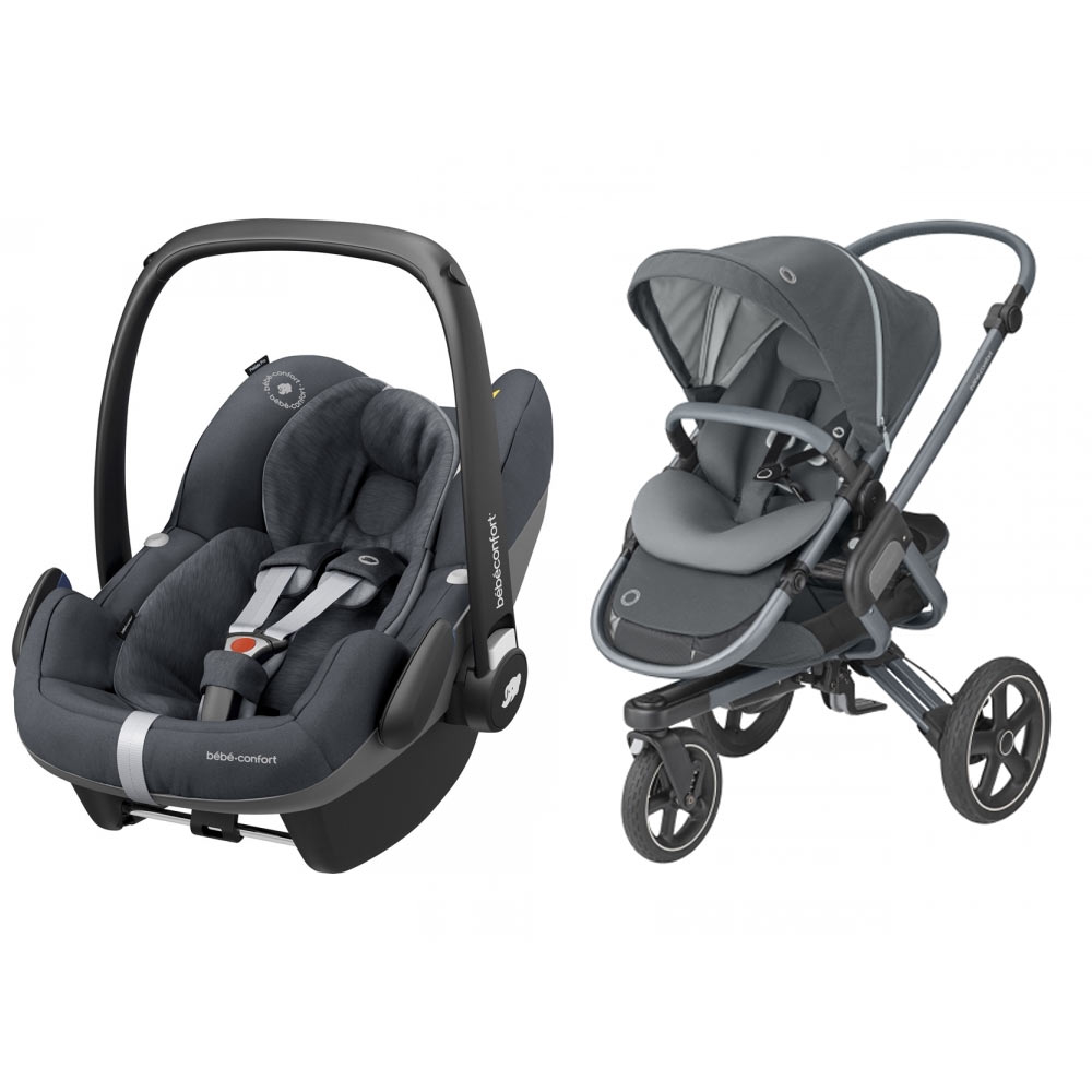 Bebe Confort Poussette Duo Nova 3 Roues Pebble Pro Essential Graphite Made In Bebe