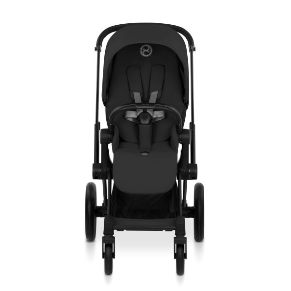 Poussette duo Priam 5 avec nacelle pliable châssis Matt Black Sepia Black