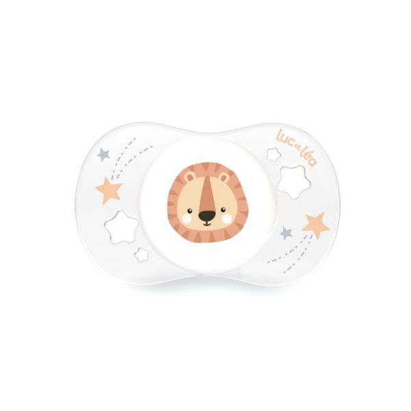 Duo de sucettes anatomiques bébe d'amour et petit lion 0-2 mois