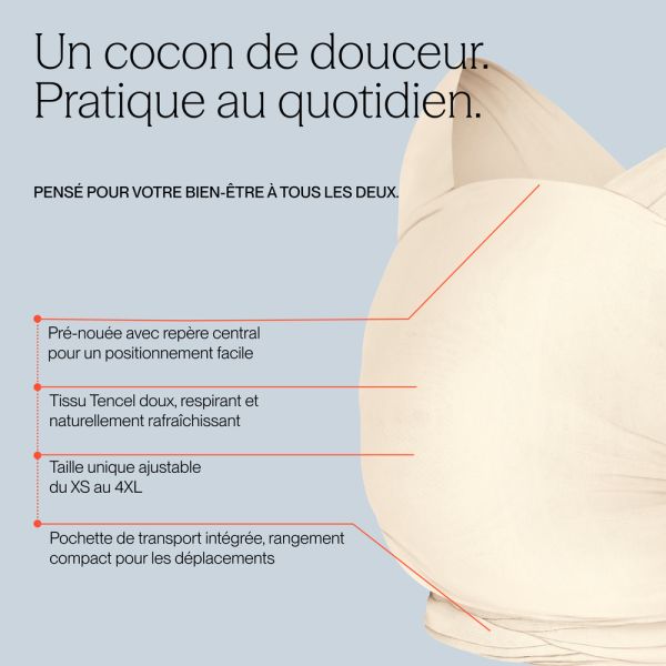 Écharpe de portage Aura en tissu mesh Bleu nuit