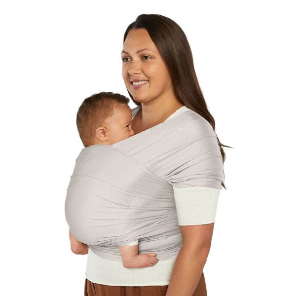 Écharpe de portage Aura en tissu mesh Gris clair
