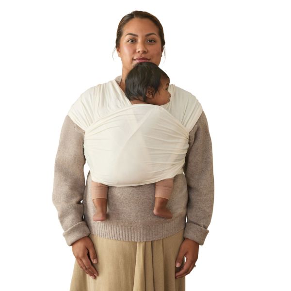 Écharpe de portage Aura en tissu tricoté Crème