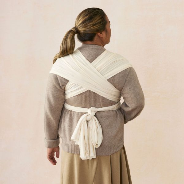 Écharpe de portage Aura en tissu tricoté Crème