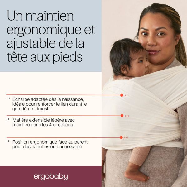Écharpe de portage Aura en tissu tricoté Noir clair