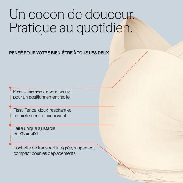 Écharpe de portage Aura en tissu tricoté Noir clair